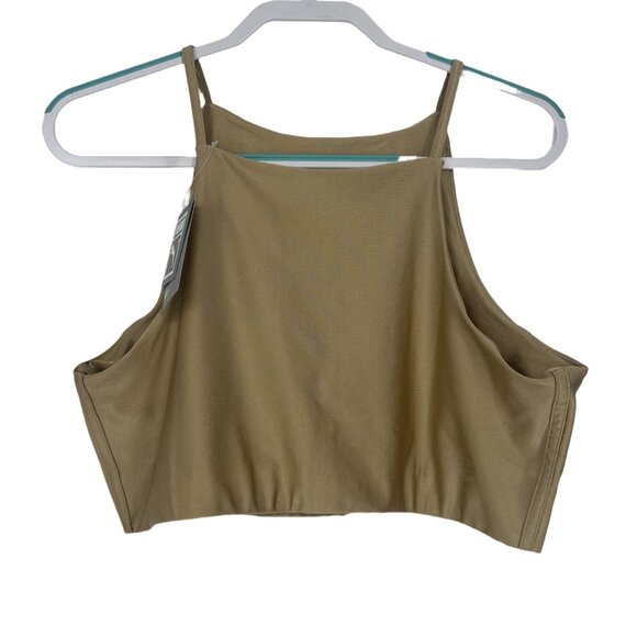 NWT Puma T7 Shiny Golden Crop Top Activewear Tank XL - Picture 2 of 7
